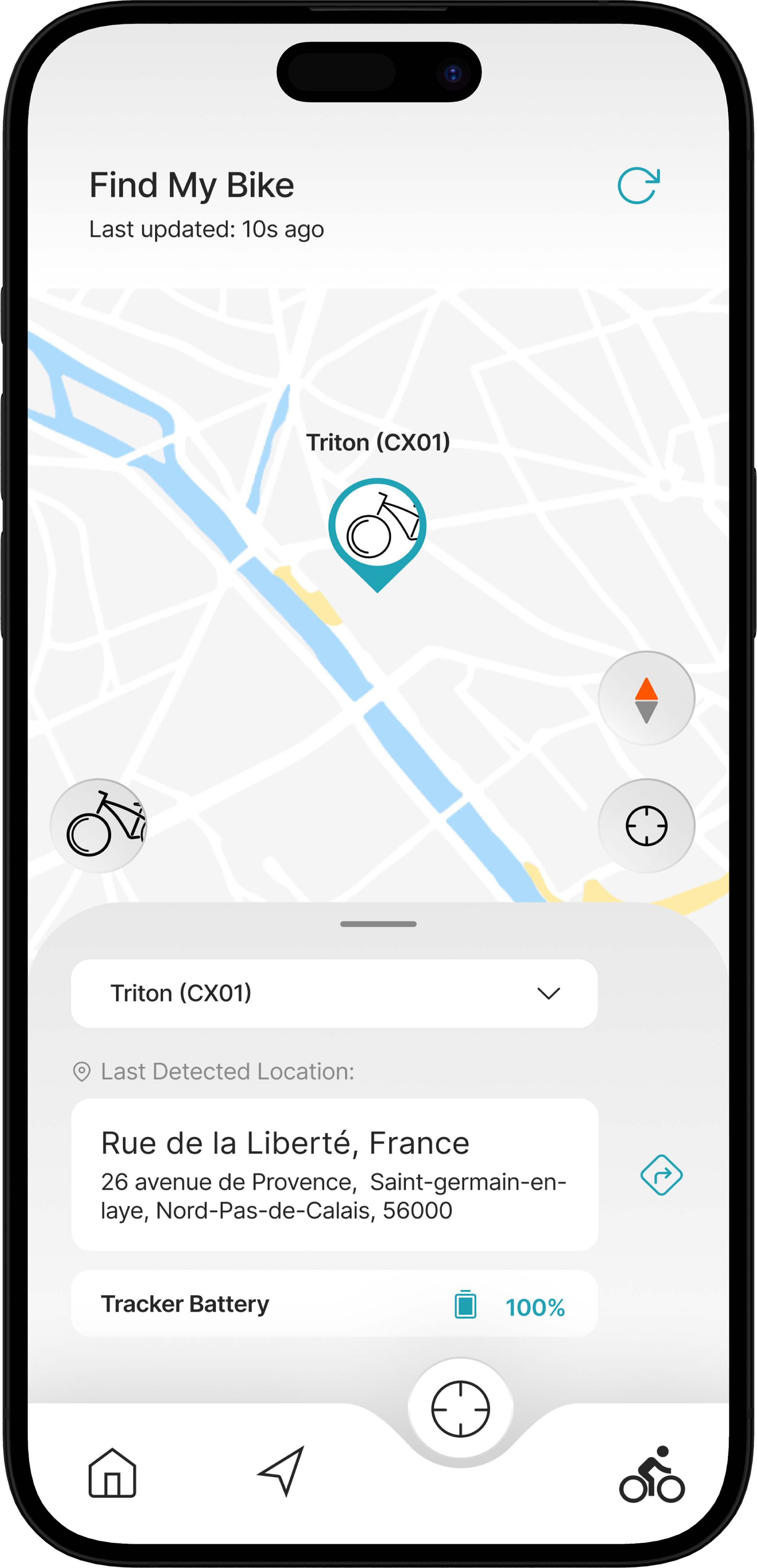 NINE09 Connect app on a phone, controlling an eBike